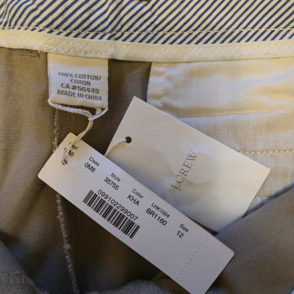 New With Tag J Crew Broken-In Chino Shorts - Size 12 100% Cotton, Super Soft - Picture 12 of 14